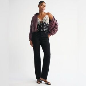 NWT Abercrombie & Fitch Black Curve Love High Rise 90s Relaxed Jean